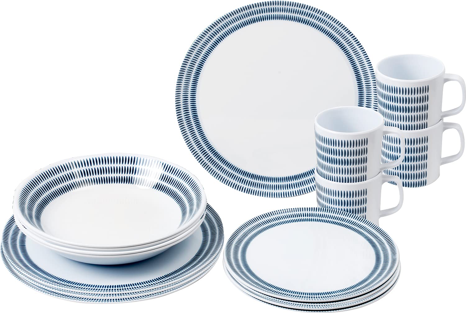Brunner Bluebay set stoviglie melamina 16 pezzi 4 persone