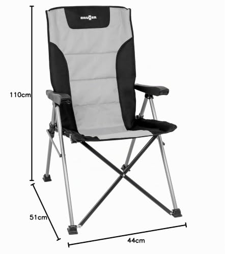 Brunner Raptor Highback sedia campeggio grigio nero 120 kg