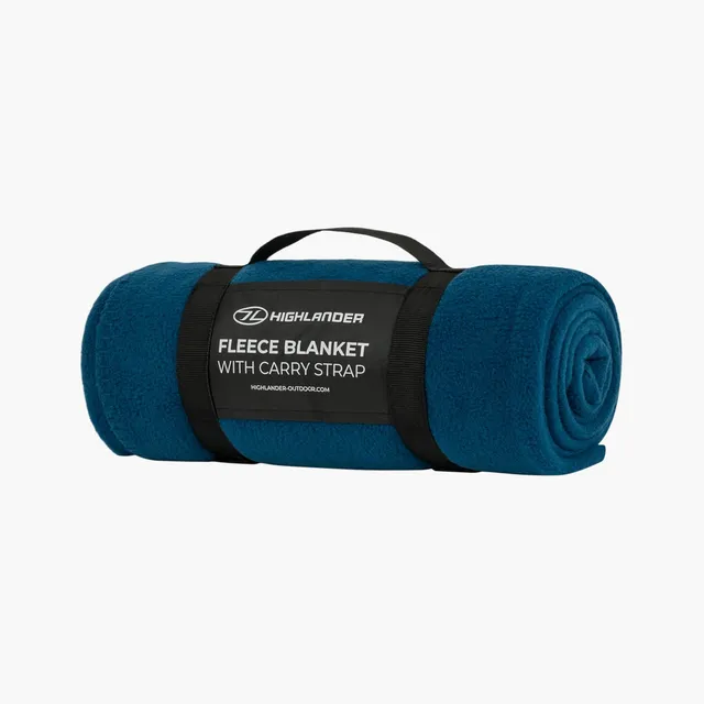Highlander coperta pile campeggio blu 220gsm