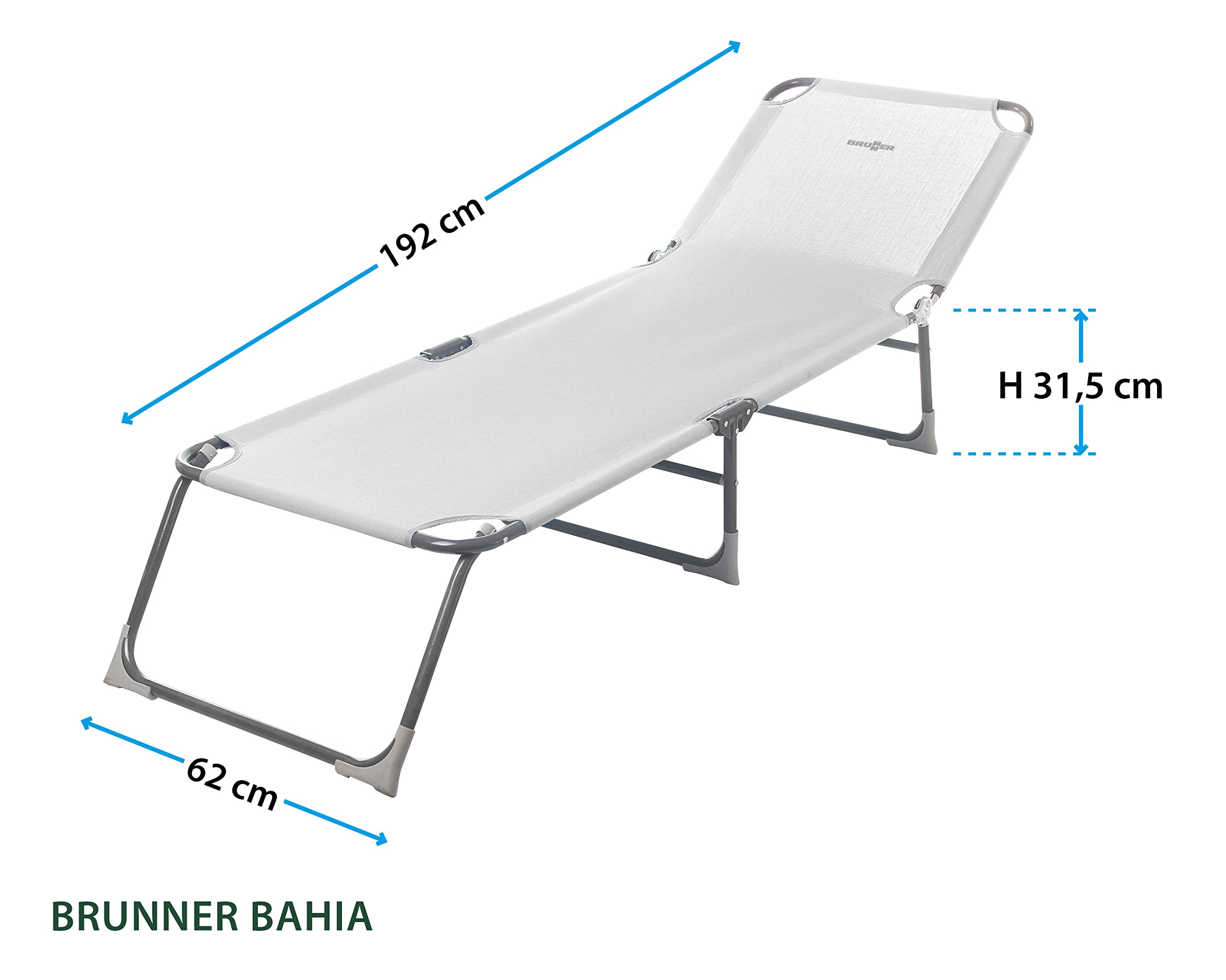 Brunner Bahia lettino sole alluminio azzurro 192 cm