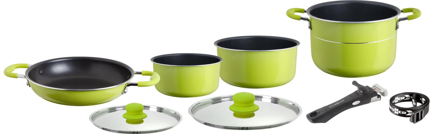 Brunner Jupiter NG 7+1 set pentole campeggio verde 7 pezzi