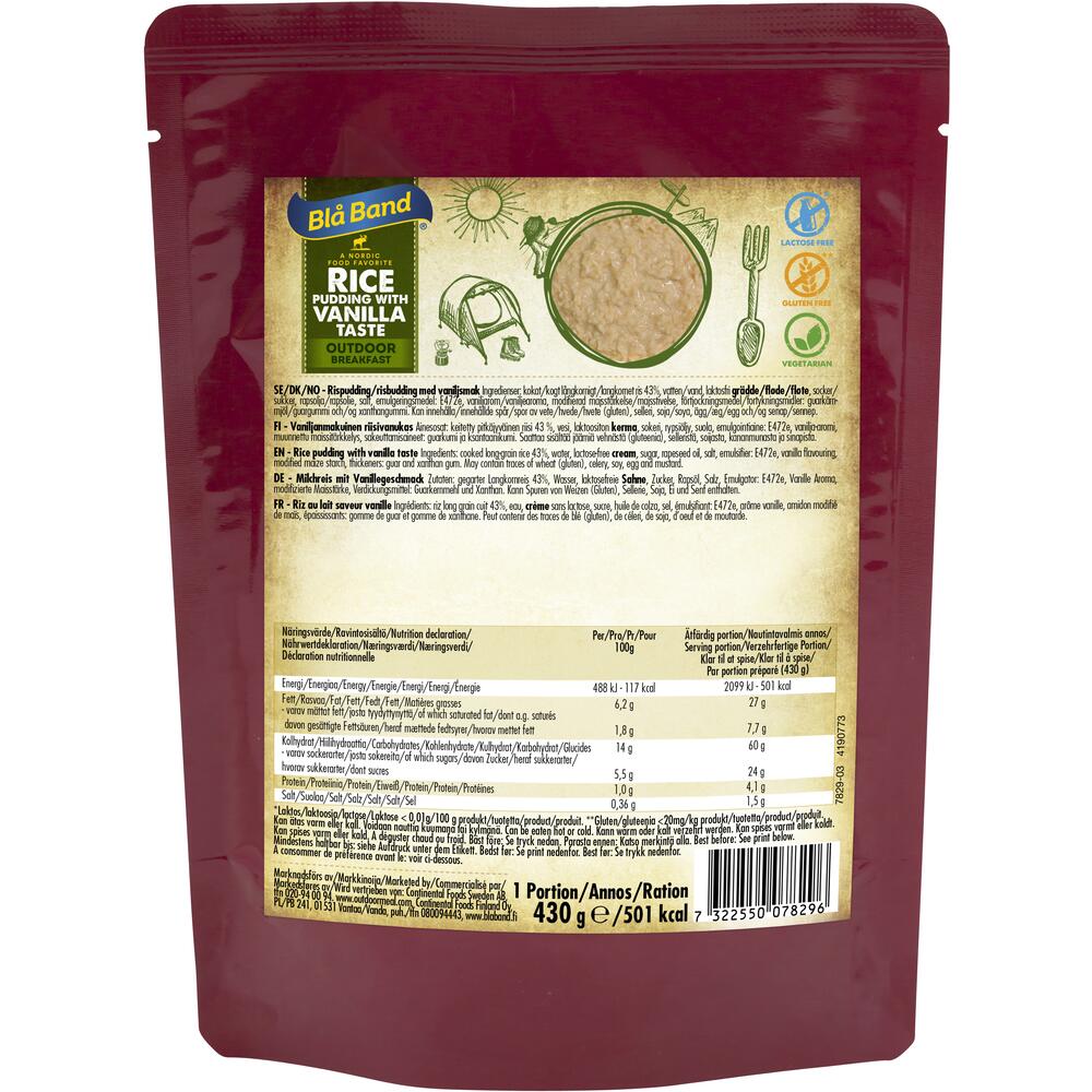 Bla Band Rice Pudding budino riso vaniglia 430g
