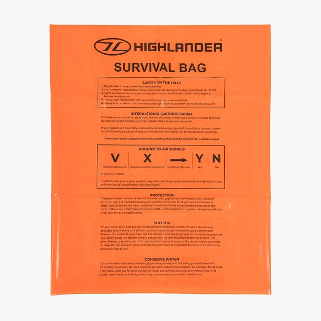 Highlander Survival Emergency sacco emergenza arancione anti ipotermia