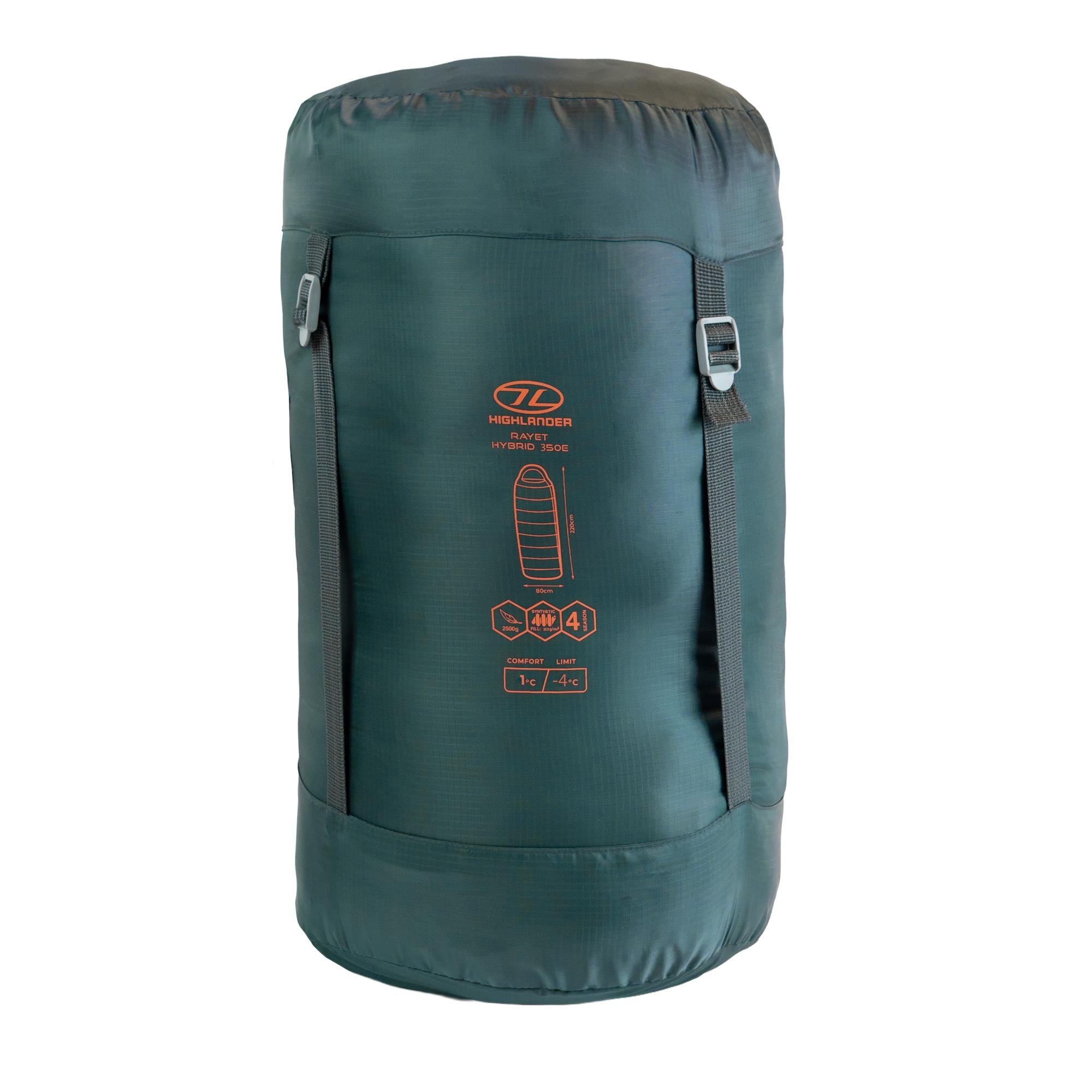 Highlander Rayet 350 sacco a pelo 3 stagioni verde