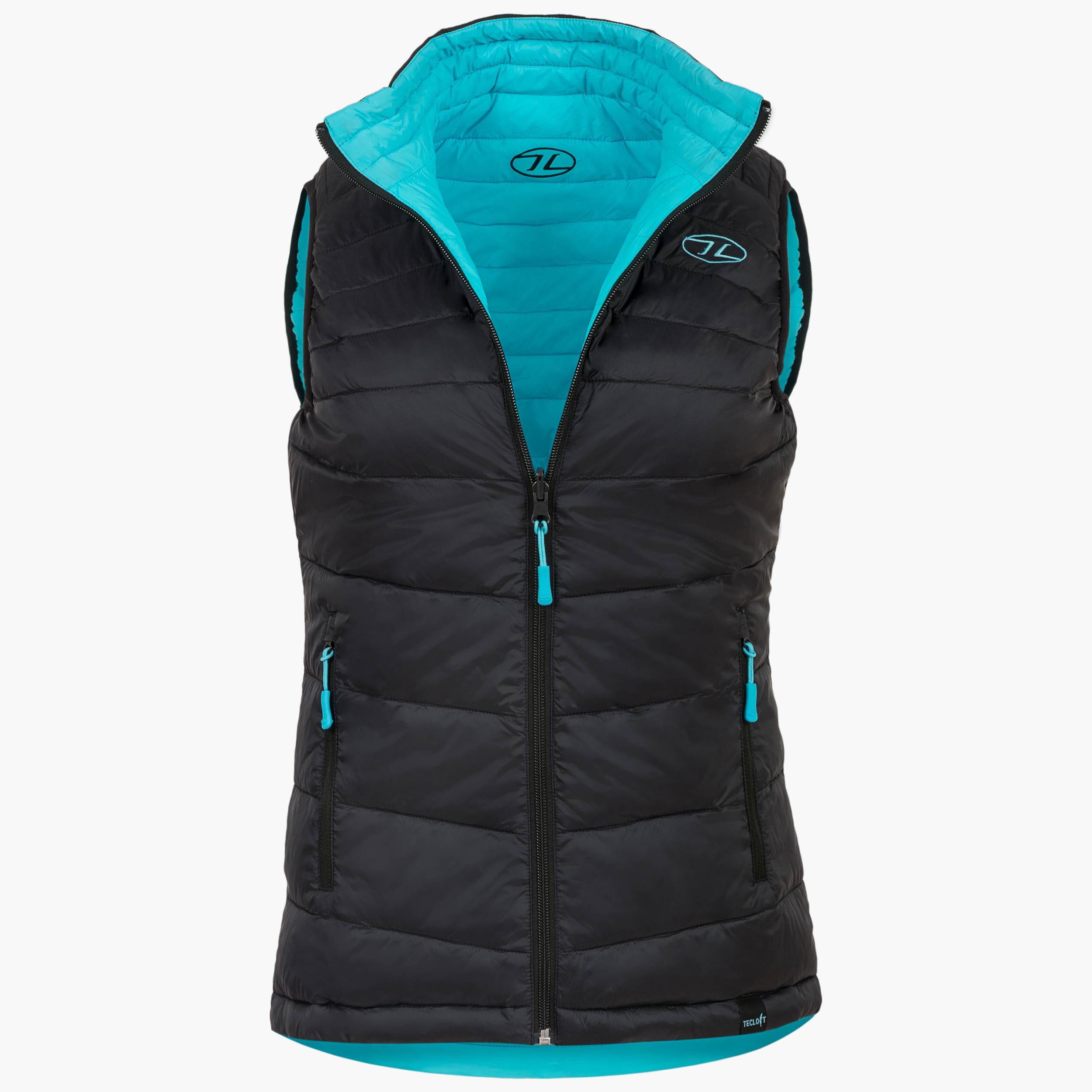 Highlander Reversible Gilet Donna Nero Turchese Imbottito