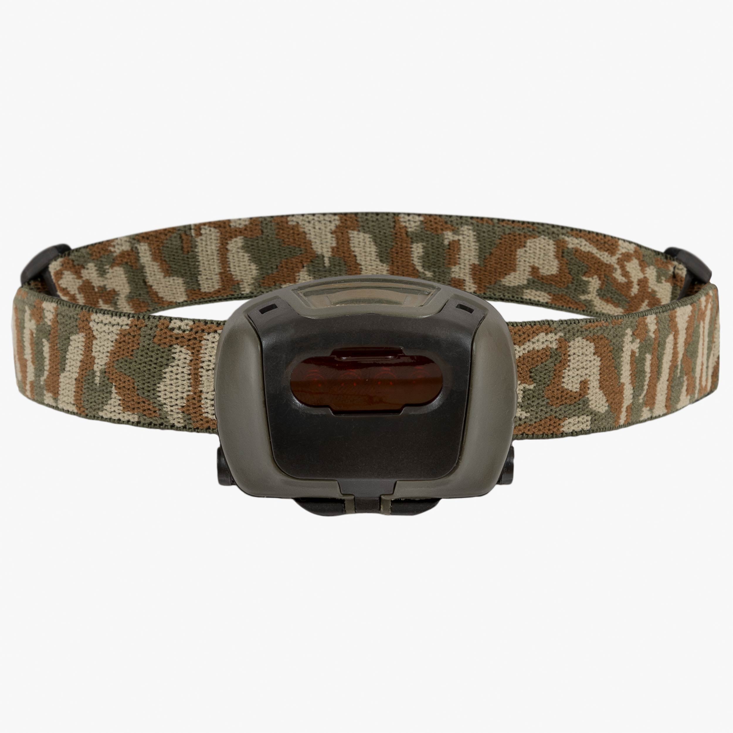 Highlander Survival Mira torcia frontale oliva 8 lumen filtro rosso