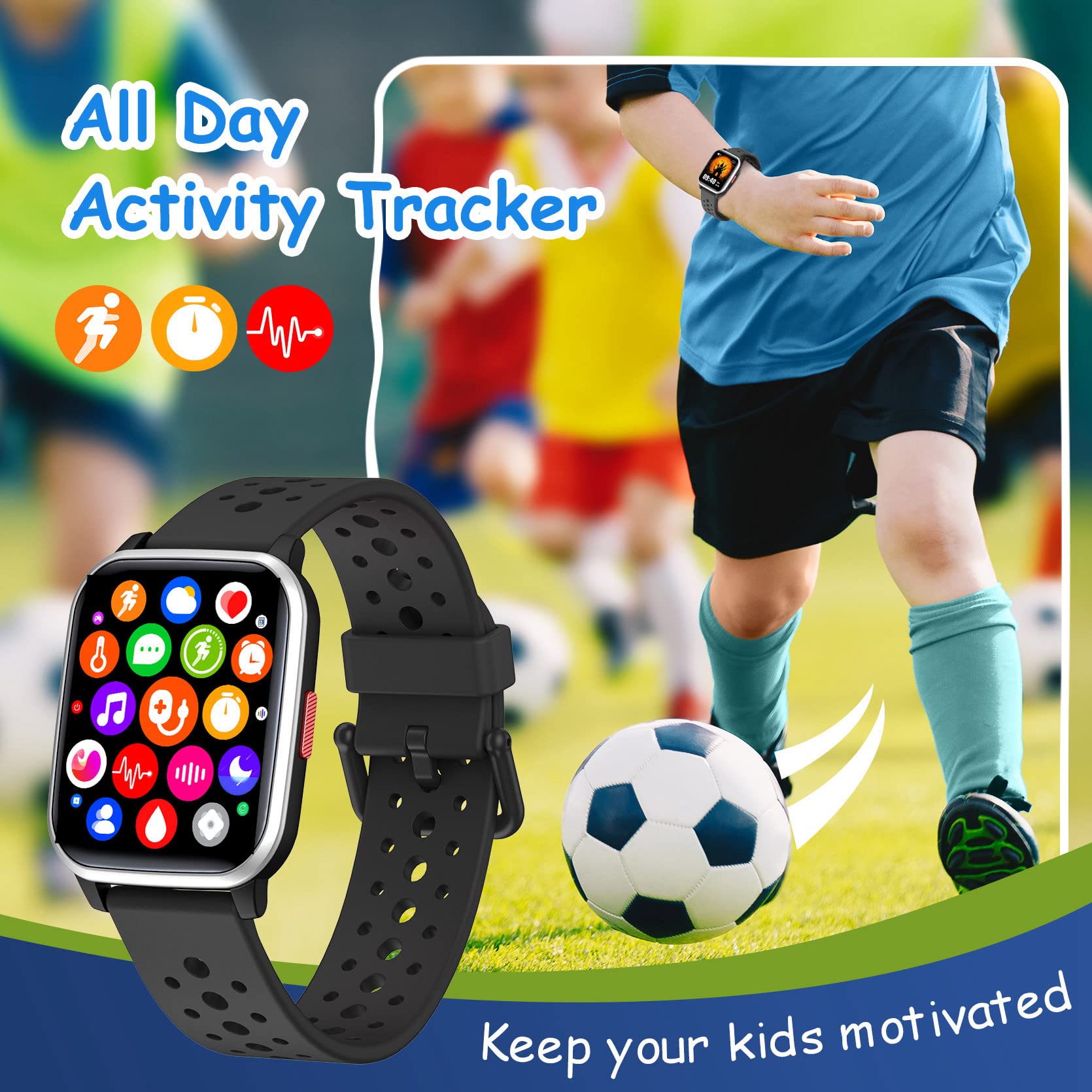 LAMA smartwatch bambini 1,4 pollici nero IP68