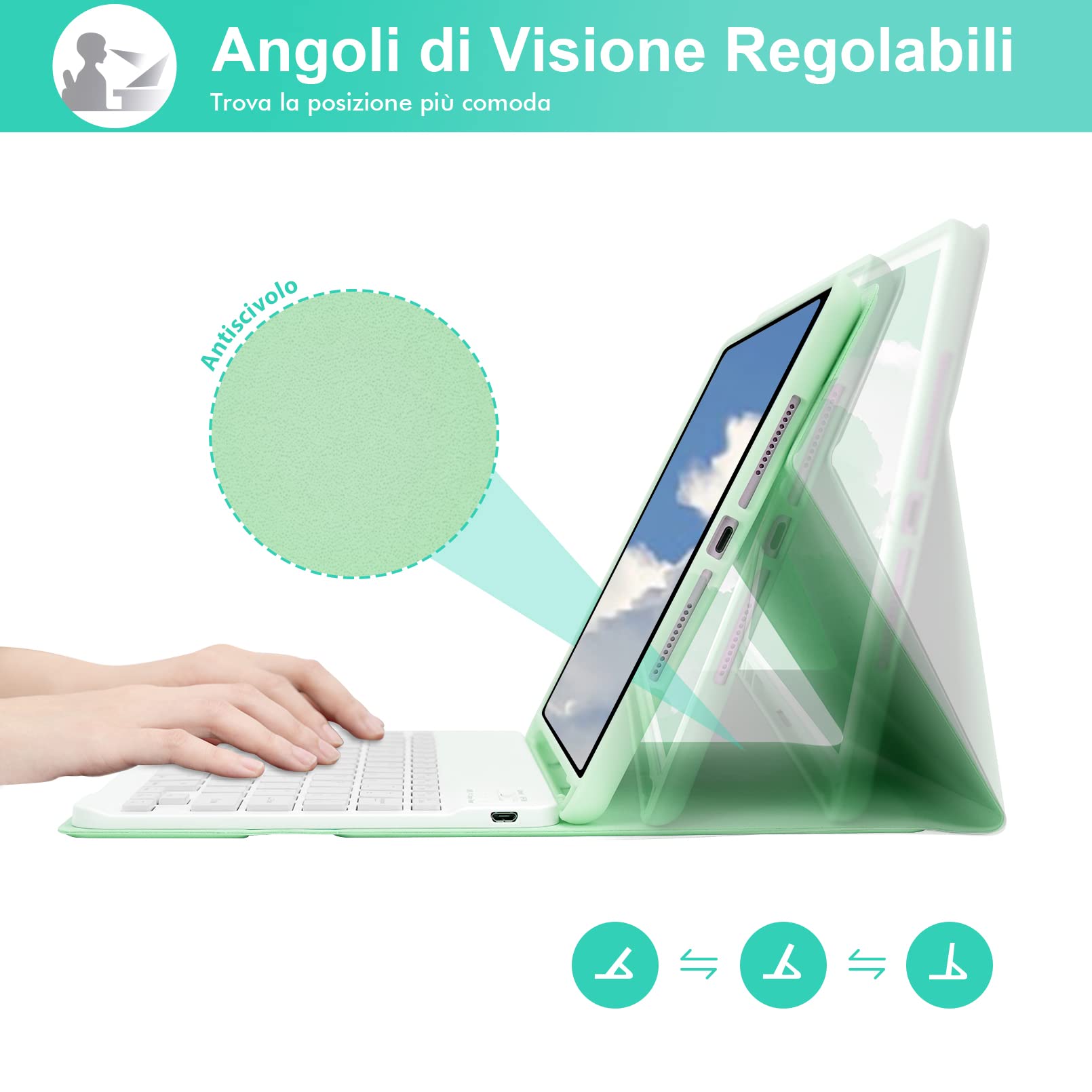 LAMA custodia con tastiera iPad 10,9/11 QWERTY italiana