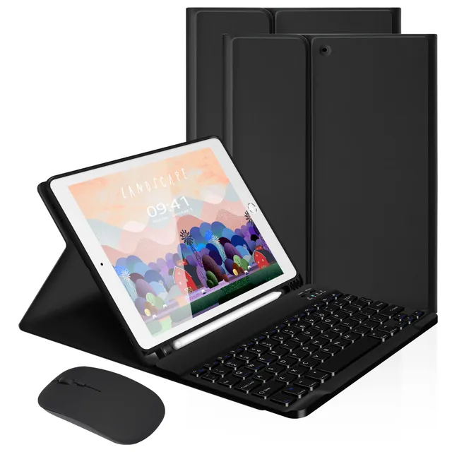 LAMA Custodia Tastiera iPad 10,2 10,5 Pollici con Mouse Nero
