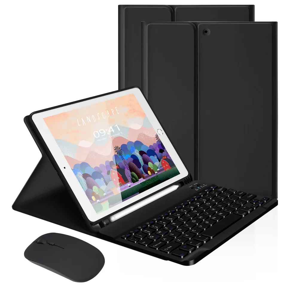 LAMA Custodia Tastiera iPad 10,2 10,5 Pollici con Mouse Nero