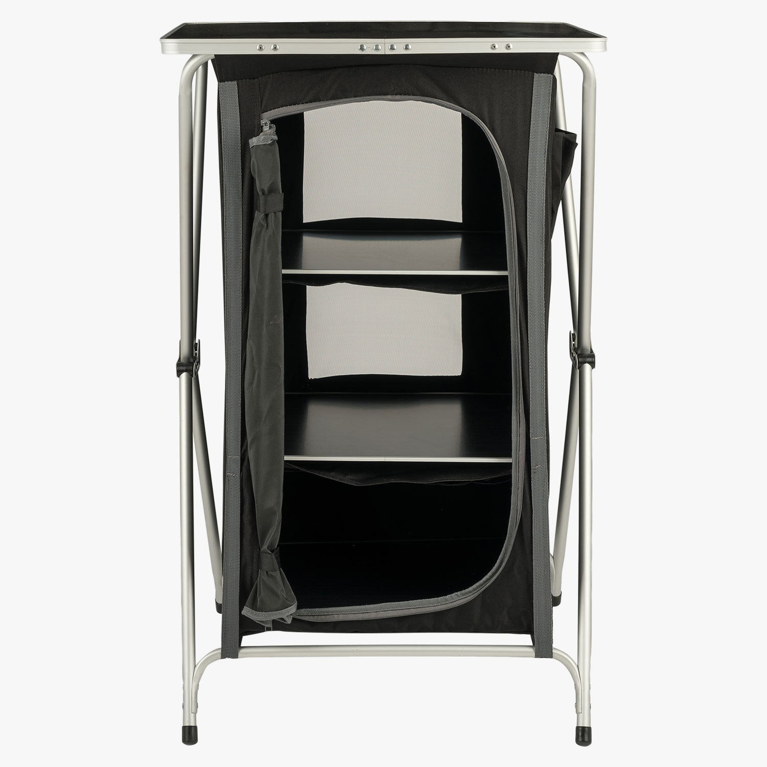 Highlander mobiletto campeggio pieghevole 3 ripiani grigio