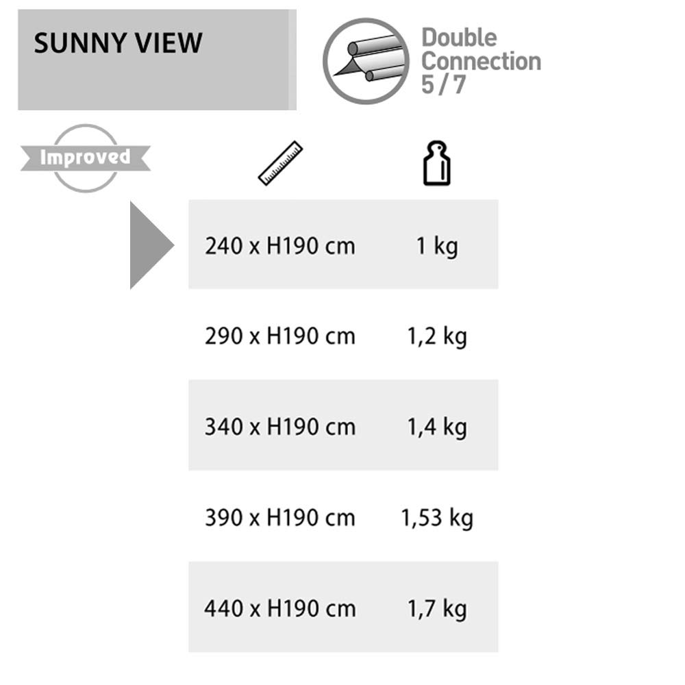 Brunner Sunny View tendalino camper 240x190 cm grigio UV