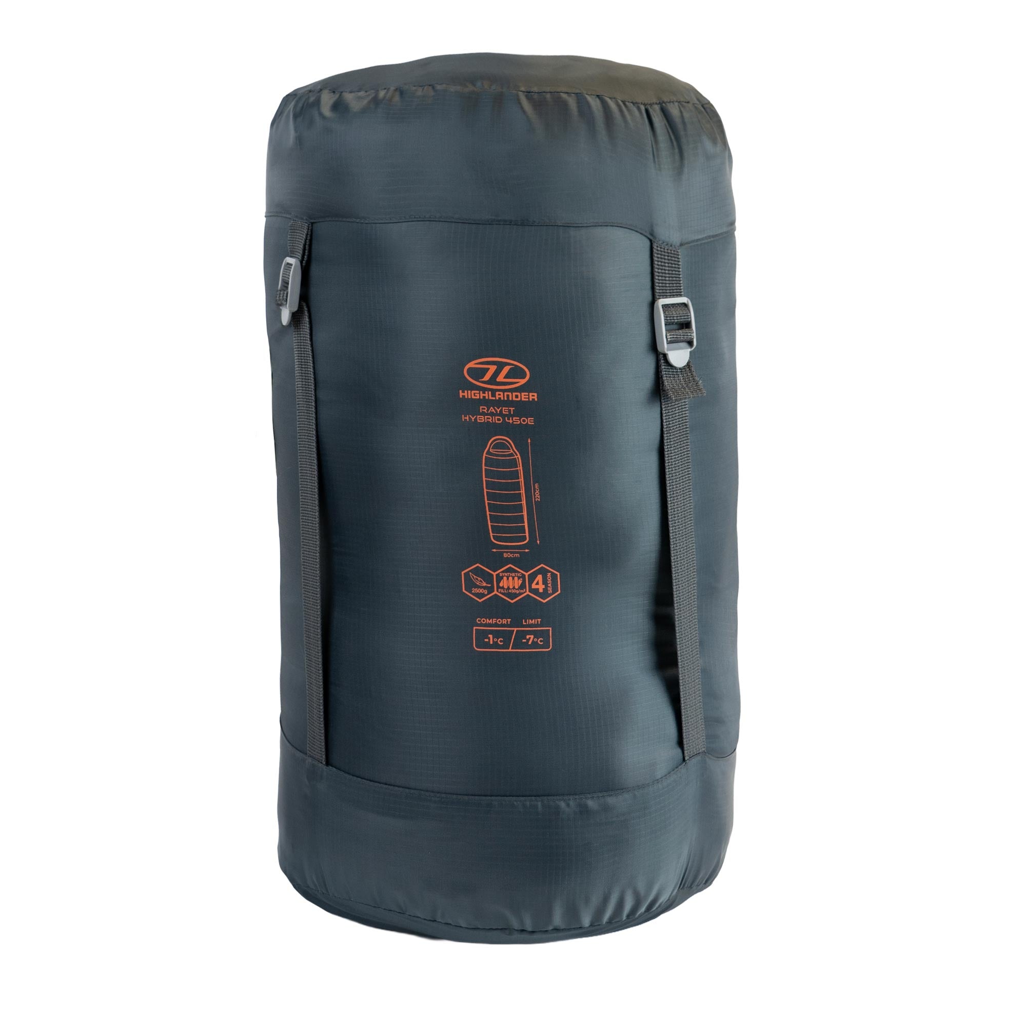 Highlander Rayet 450 sacco a pelo invernale grigio 4 stagioni