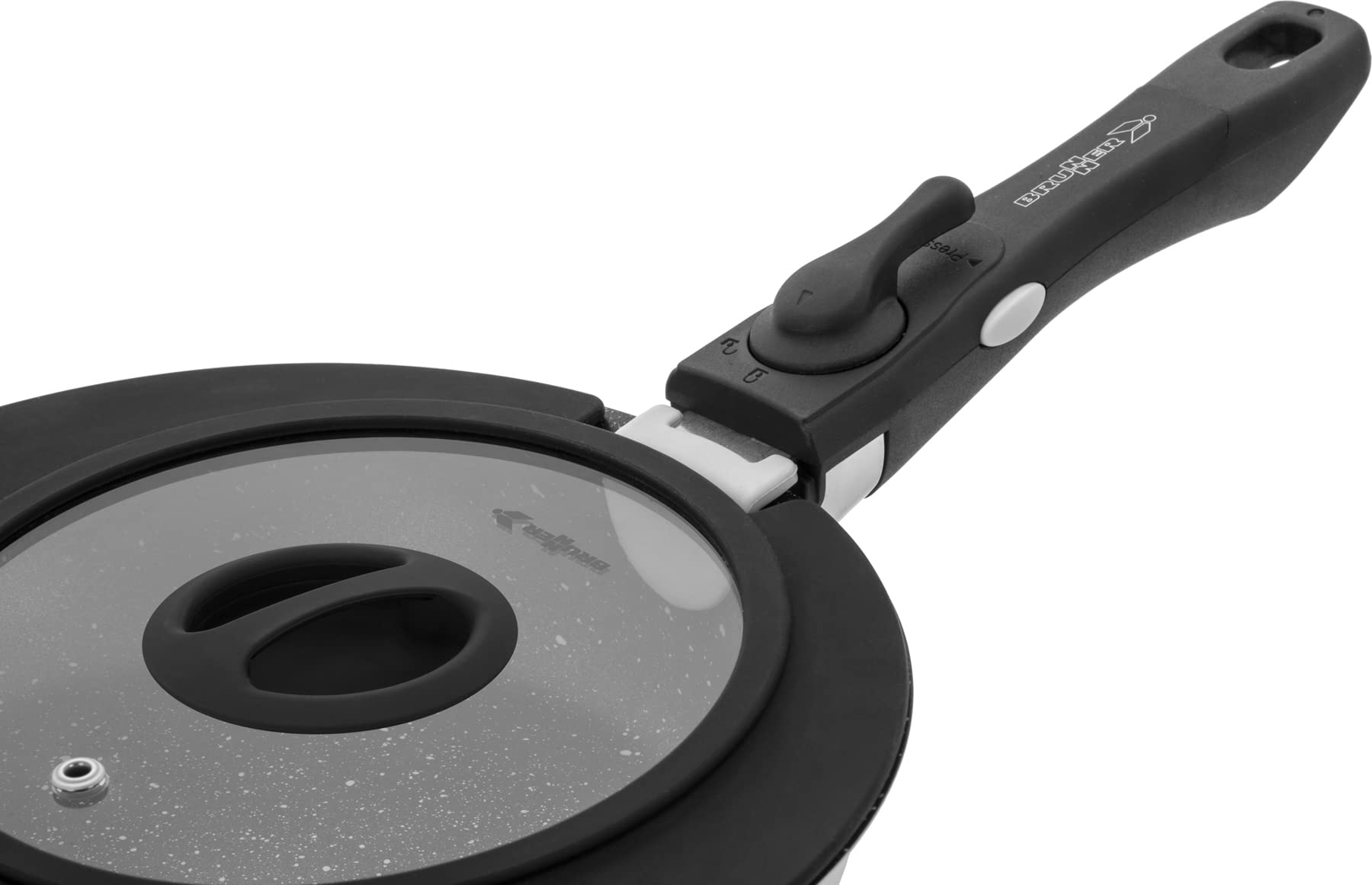 Brunner Academy Pan padella acciaio 22 cm con coperchio