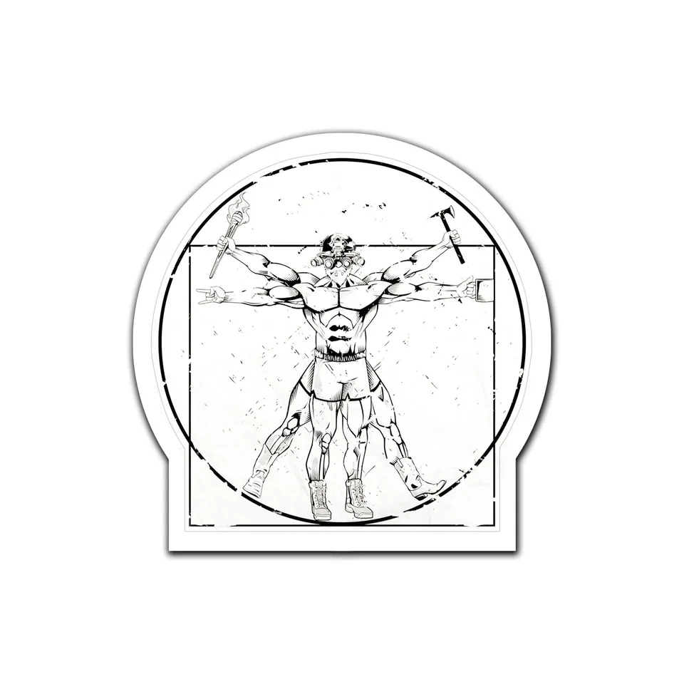 Readyman Vitruvian Man adesivo uomo vitruviano