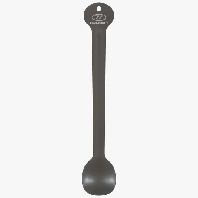 Highlander Cucchiaio Lungo Campeggio Alluminio Nero 15g