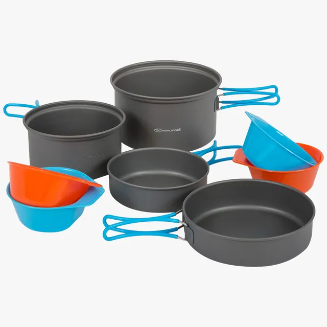 Highlander Survival Apex Weekender set pentole campeggio alluminio