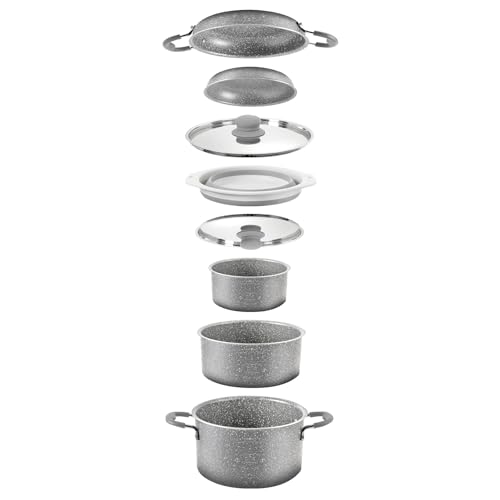 Brunner Gourmet Rock NG Batteria Pentole 9+1 24 cm Antiaderente