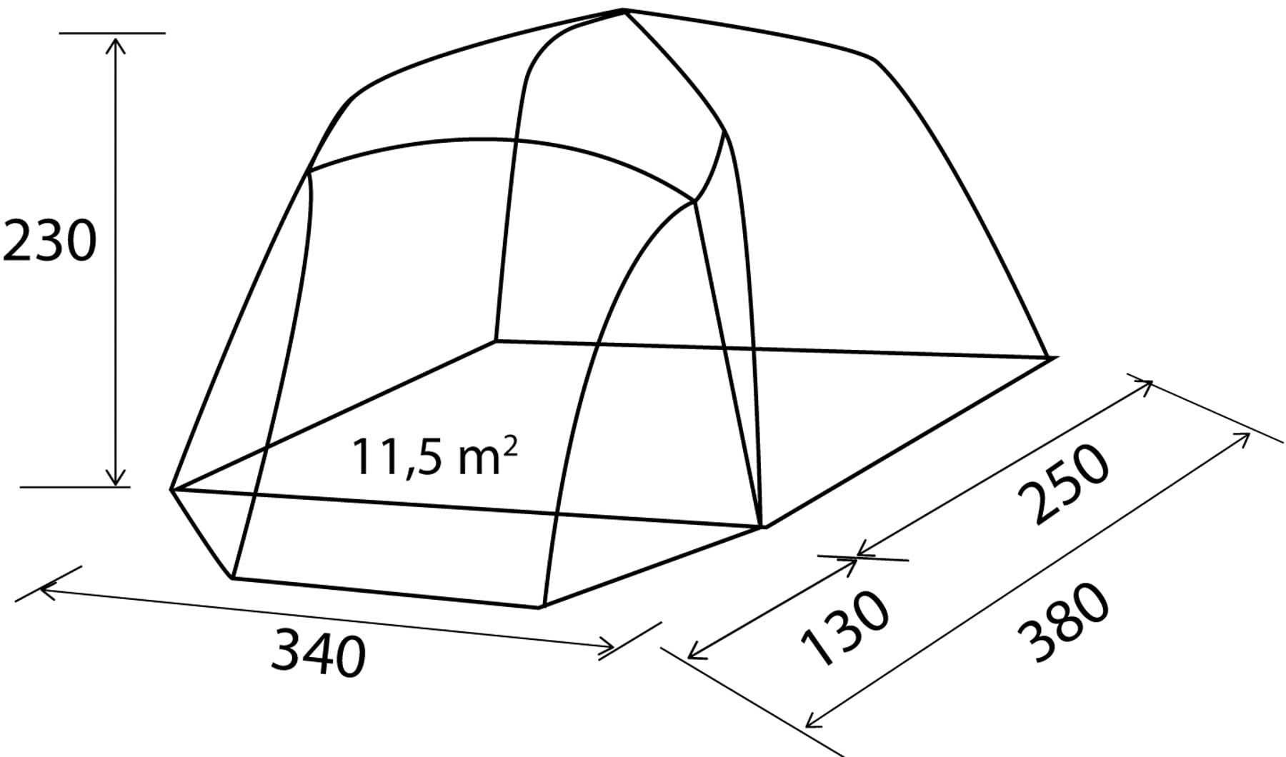 Brunner Trouper XL 0102977N tenda pneumatica minibus 3000mm
