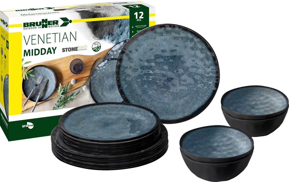 Brunner Midday Venetian set piatti 12 pezzi blu