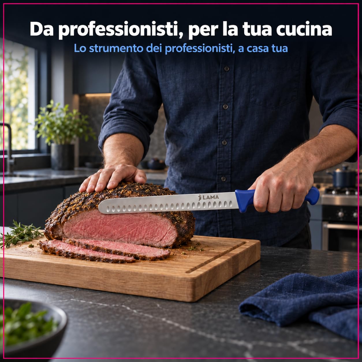 LAMA Brisket 35,4 cm coltello alveolato acciaio