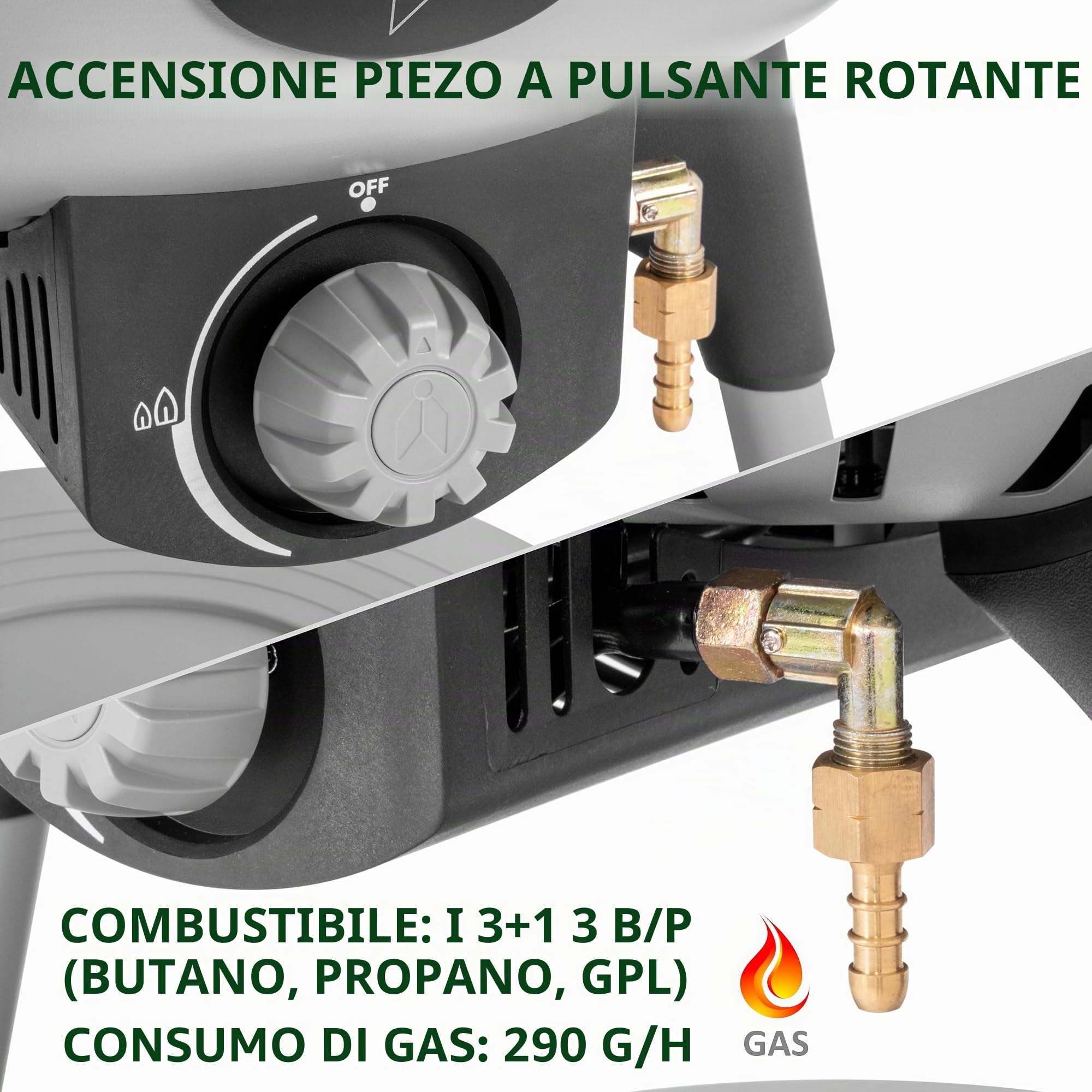 Brunner BBQRuiser HT grill a gas portatile 4 kW con gambe