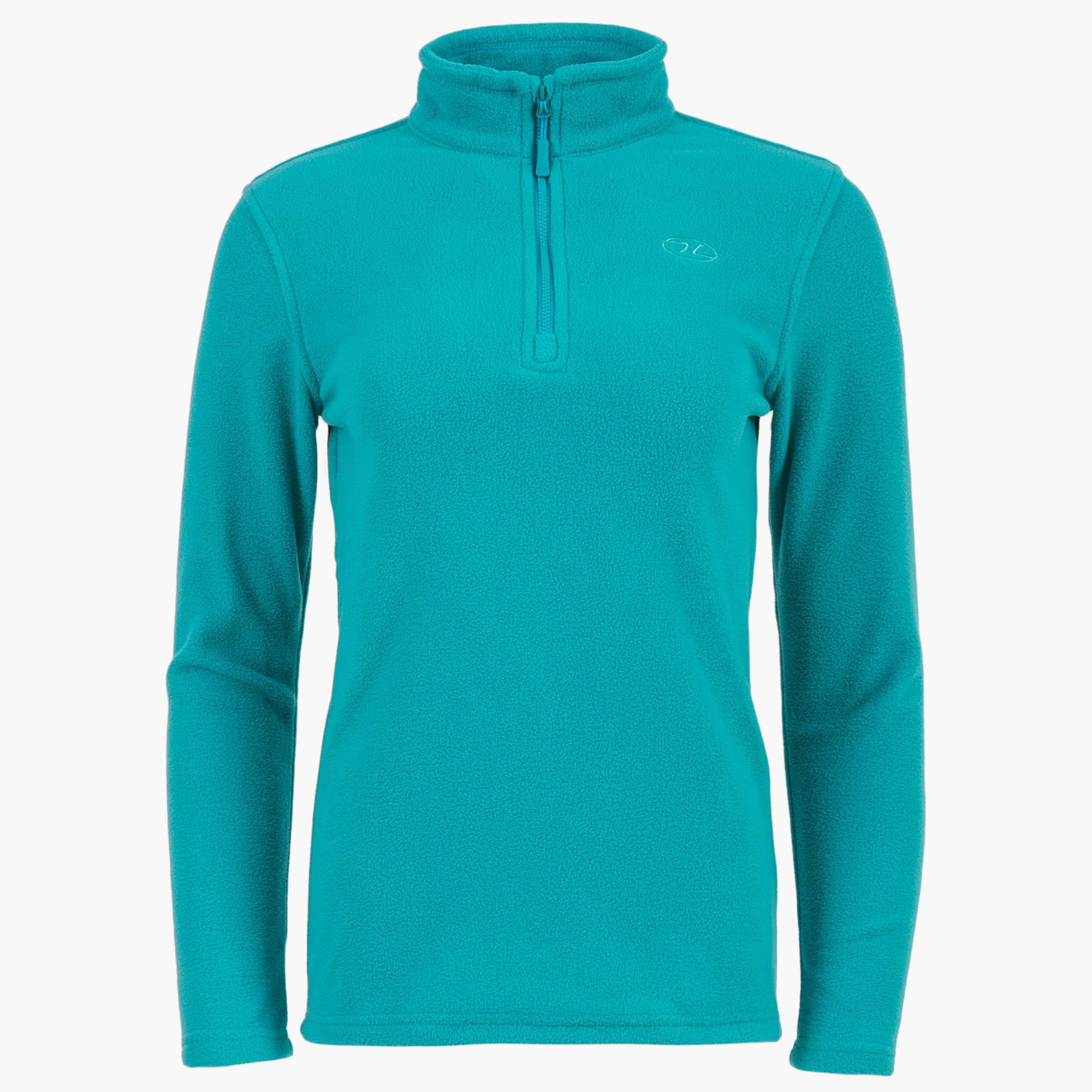 Highlander Ember pile donna mezza zip nero M