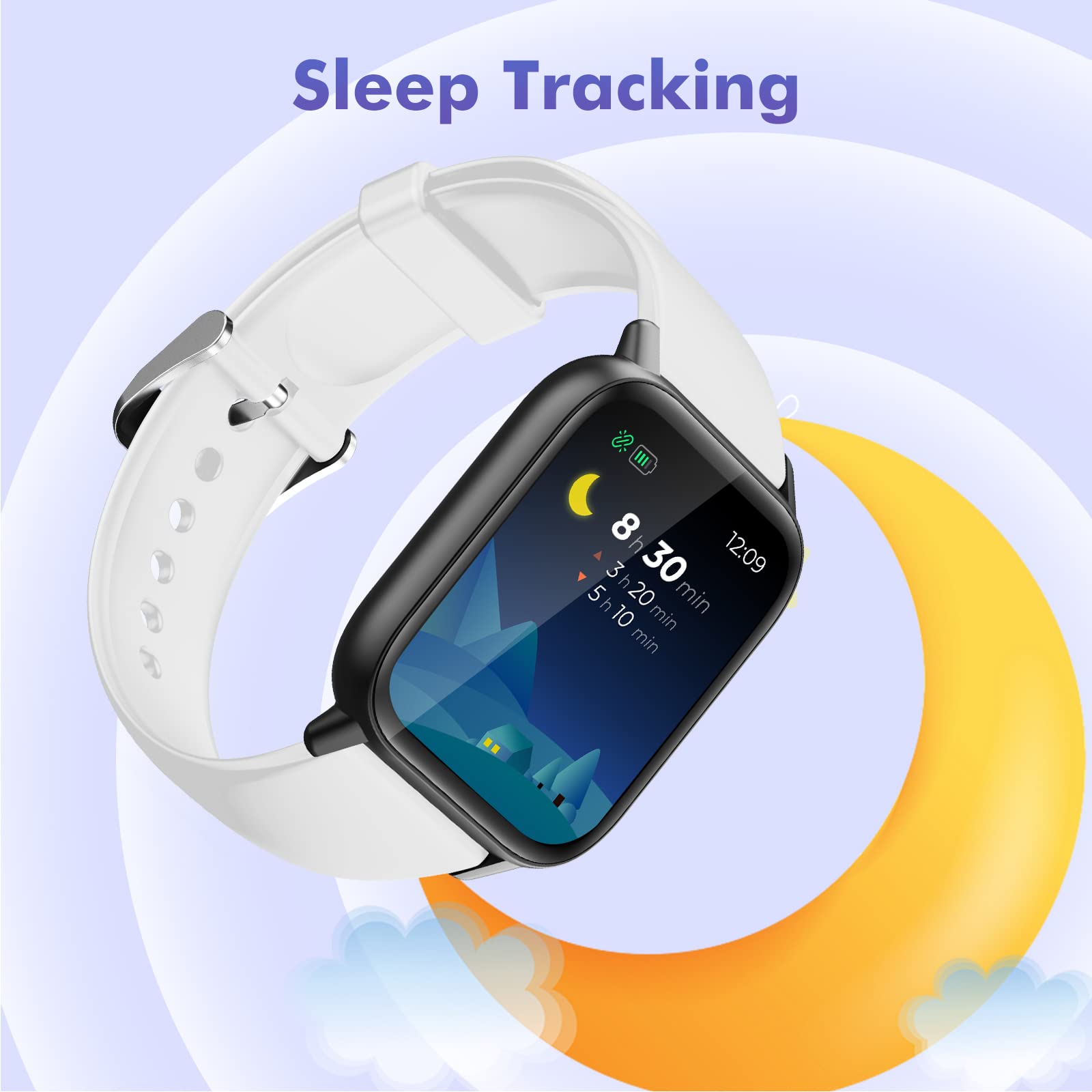 LAMA Smartwatch Fitness 1.7" Bianco Rosa Cardio IP67