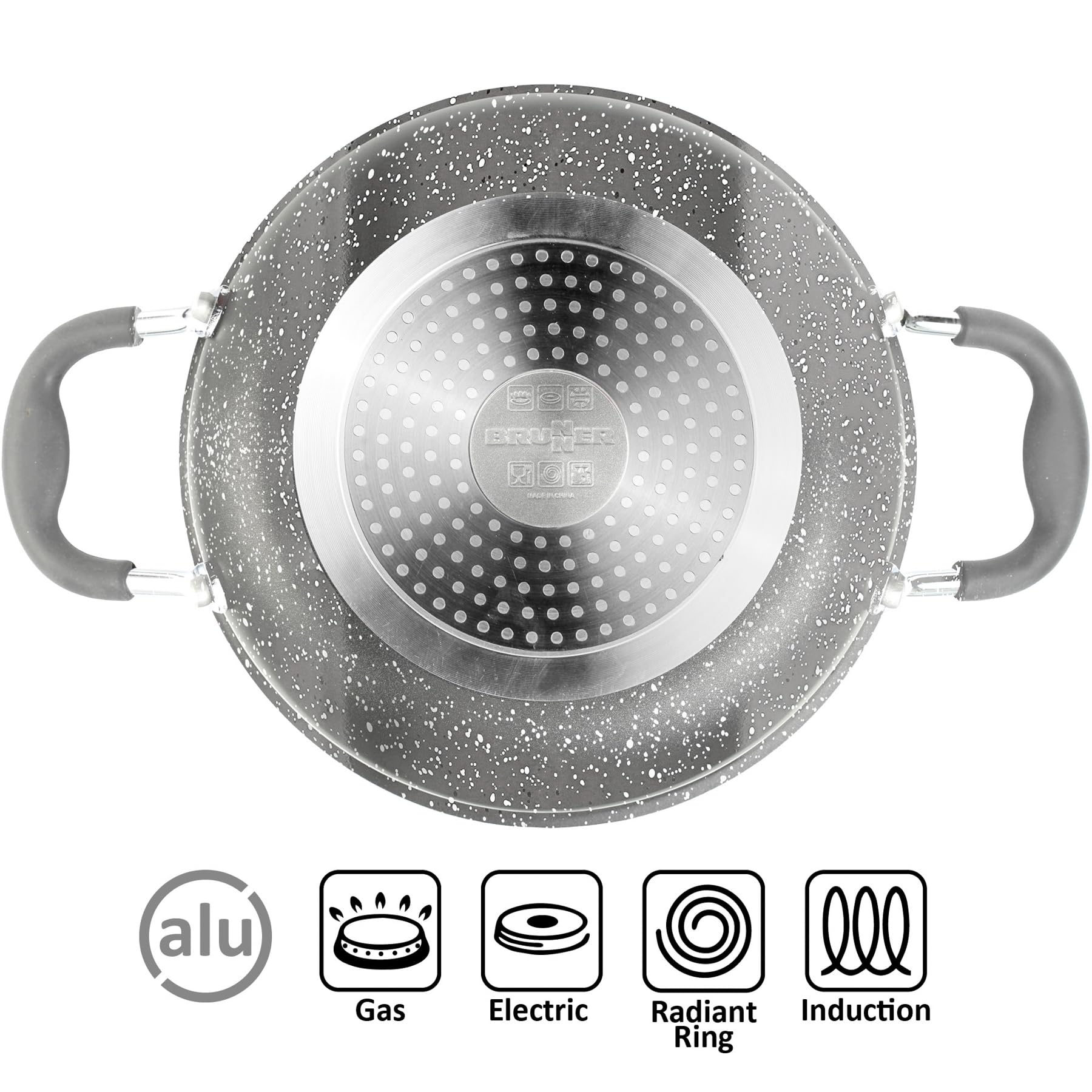 Brunner Gourmet Rock NG Batteria Pentole 9+1 24 cm Antiaderente
