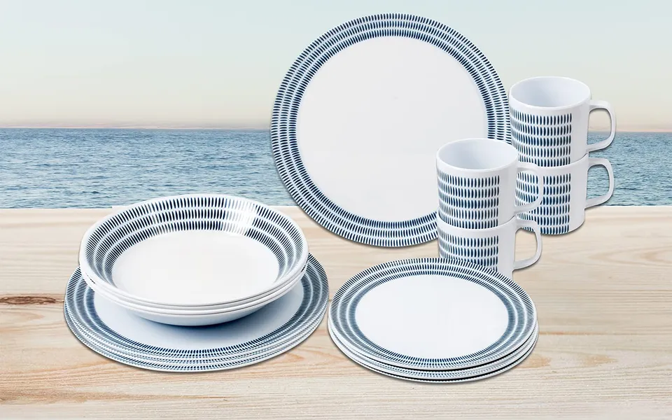 Brunner Bluebay set stoviglie melamina 16 pezzi 4 persone