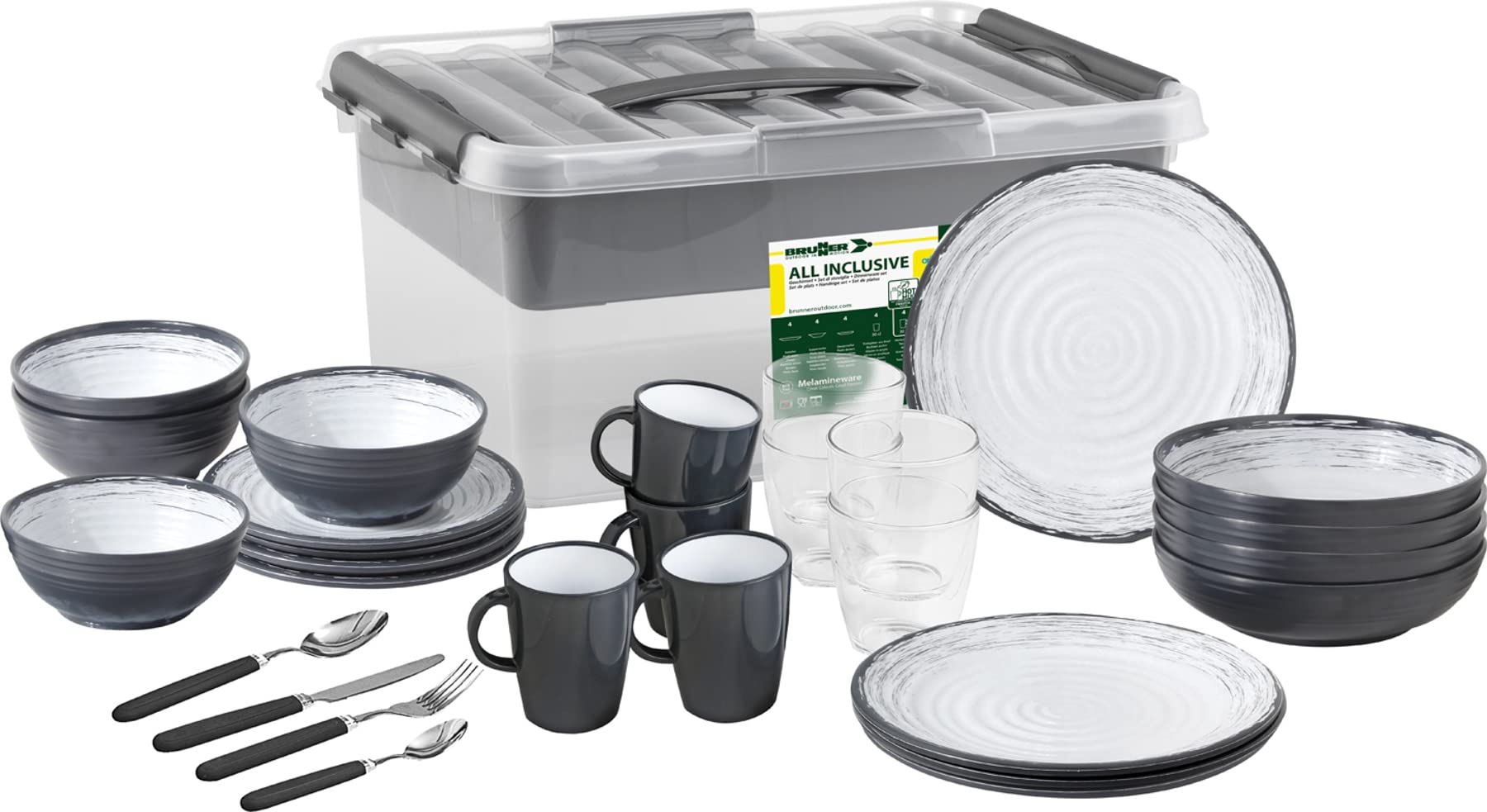 Brunner All Inclusive VIP set stoviglie melamina 40 pezzi Granada