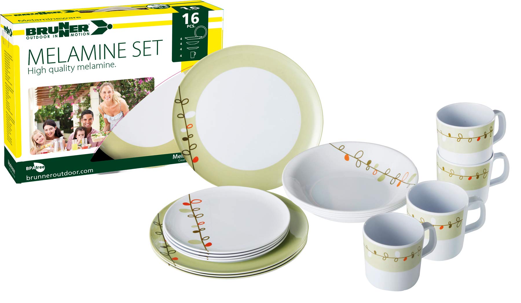Brunner Esprit Set Stoviglie Melamina 16 Pezzi infrangibile