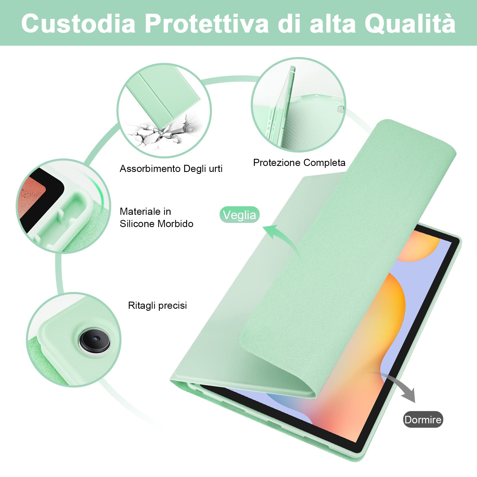 LAMA S6 Lite custodia tastiera tablet 10.4 verde