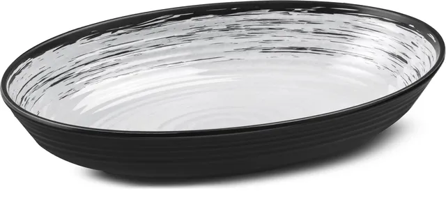 Brunner Granada ciotola ovale melamina 33x23 cm nero-bianco