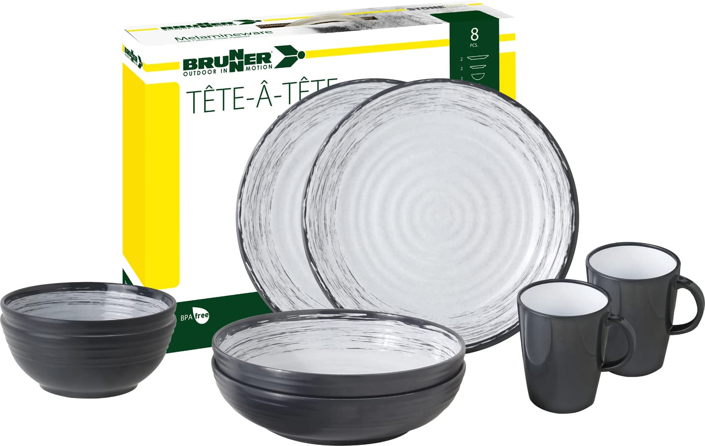Brunner Tête-à-Tête Granada 0830143N.C3S set piatti 8 pezzi antiscivolo