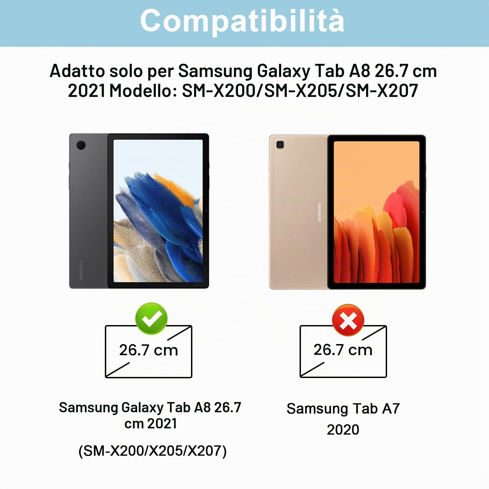 LAMA custodia tastiera Galaxy Tab A8 10,5 blu