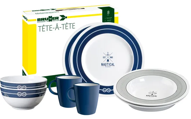 Brunner Nautical 0830143N.C8S set stoviglie 8 pezzi melamina