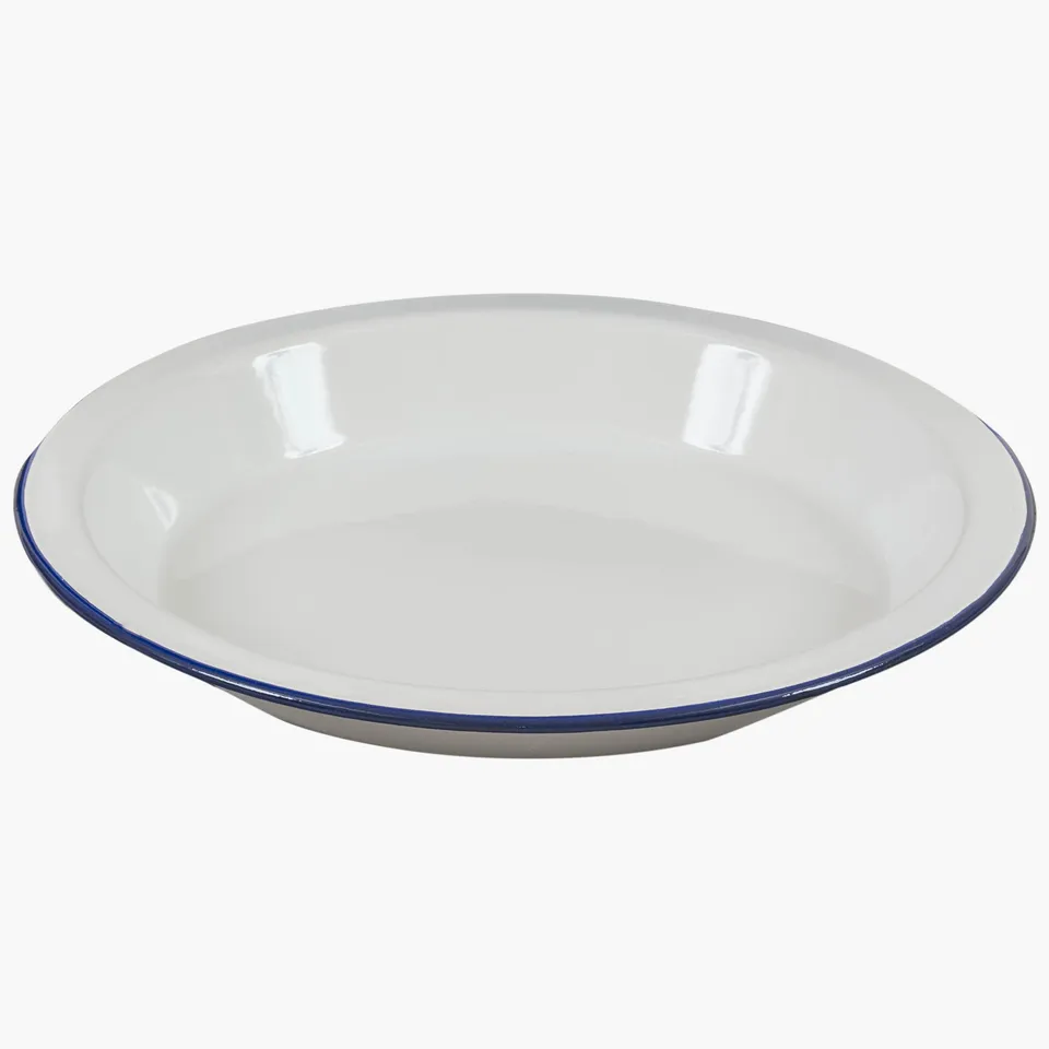 Highlander Enamel Vintage piatto fondo smaltato bianco