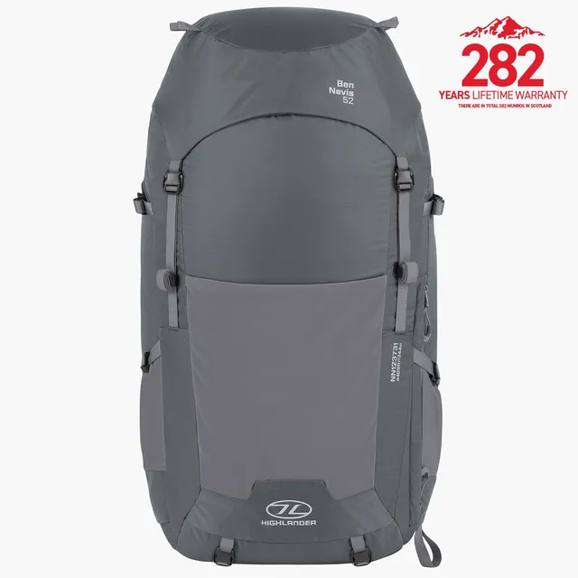 Highlander Ben Nevis 52L Zaino Trekking Grigio 52 L Antipioggia