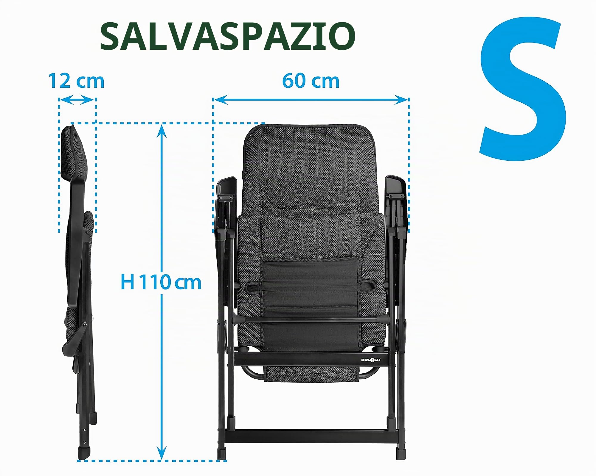 Brunner Rebel Pro Small Sedia Campeggio Pieghevole Nera