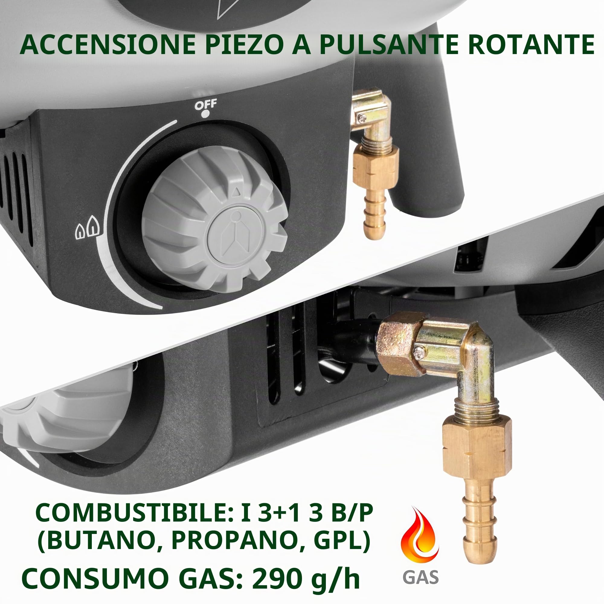 Brunner BBQRuiser LT barbecue gas portatile 30 mbar con termometro