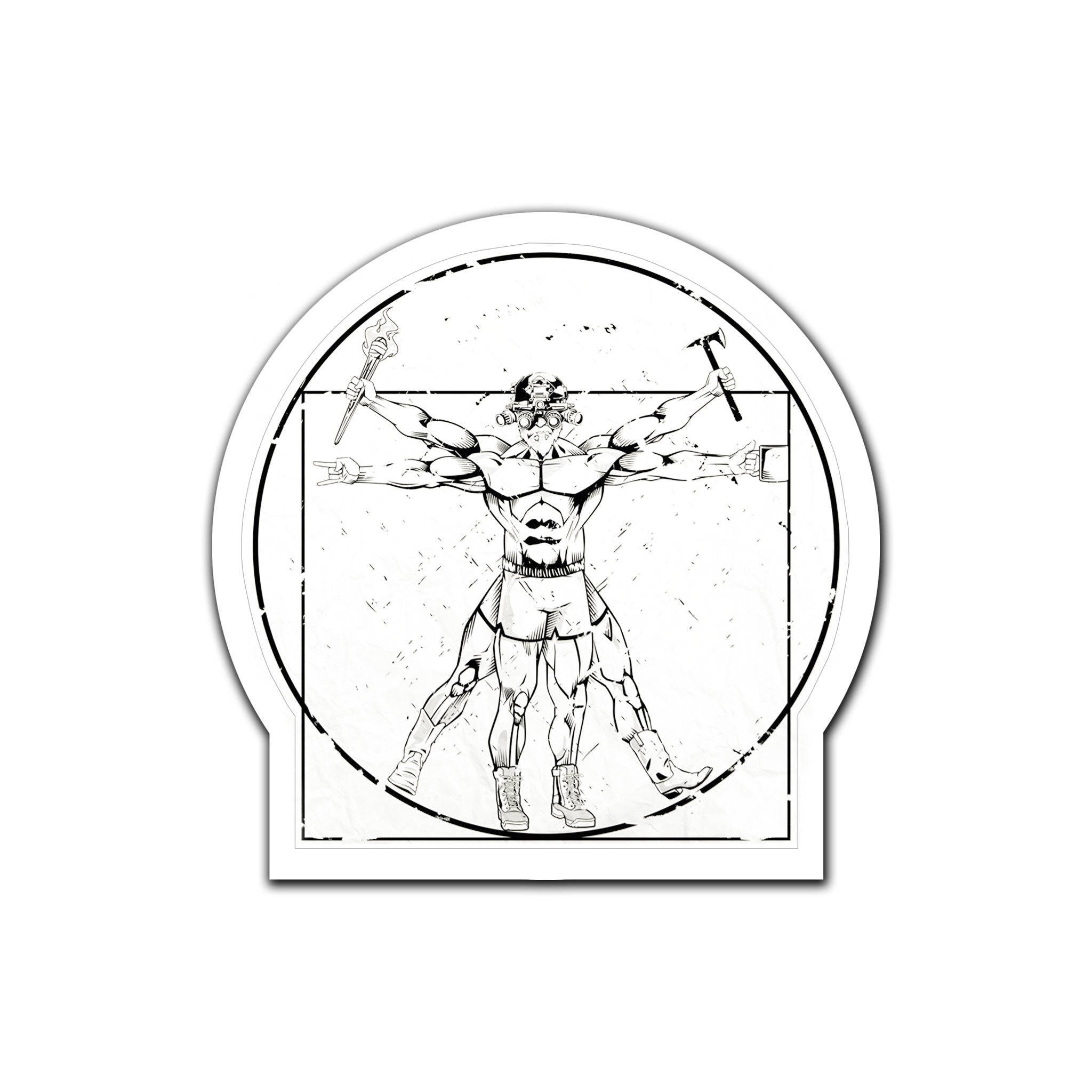 Readyman Vitruvian Man adesivo uomo vitruviano