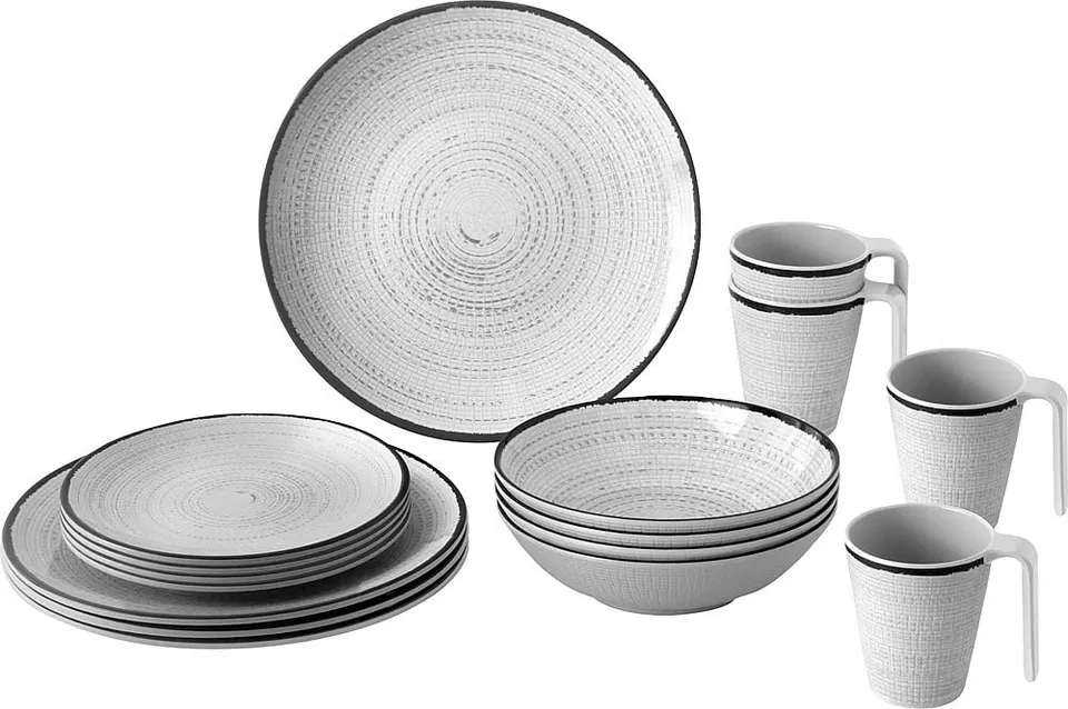 Brunner Tivoli set stoviglie 16 pezzi melammina