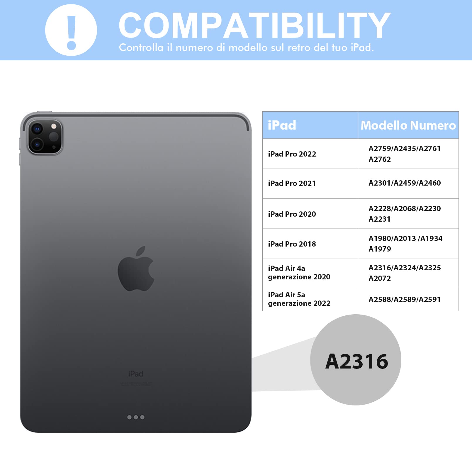 LAMA 10,9 11 custodia tastiera iPad QWERTY italiana wireless