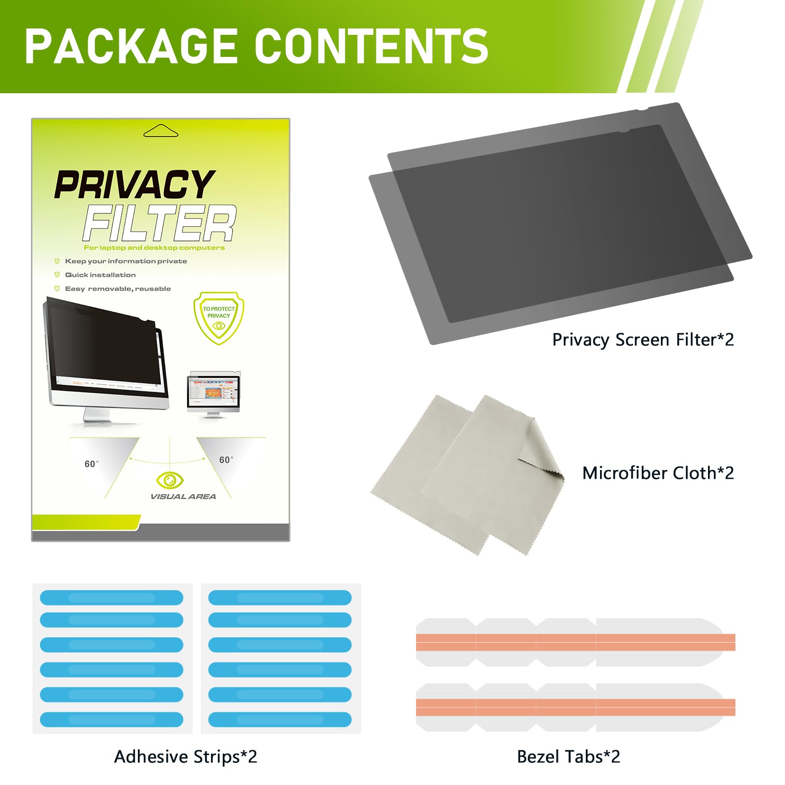 Lama filtro privacy monitor 24 pollici 16:9 2 pz