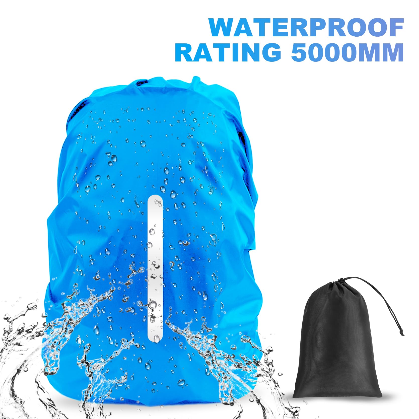 LAMA Coprizaino Antipioggia L 41-55L Nero Blu nylon