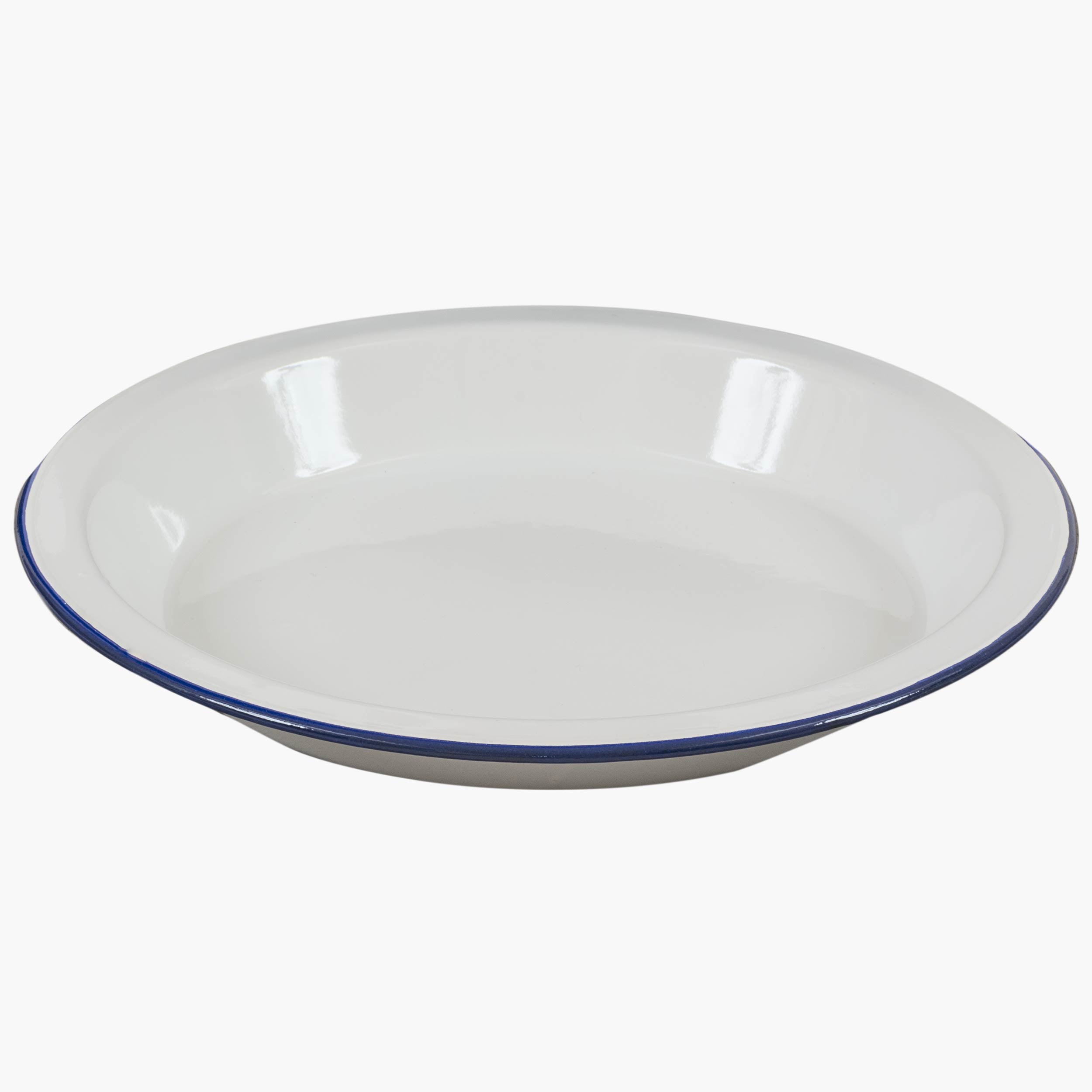 Highlander Enamel Vintage piatto fondo smaltato bianco