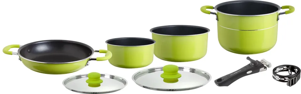 Brunner Jupiter NG 7+1 set pentole campeggio verde 7 pezzi