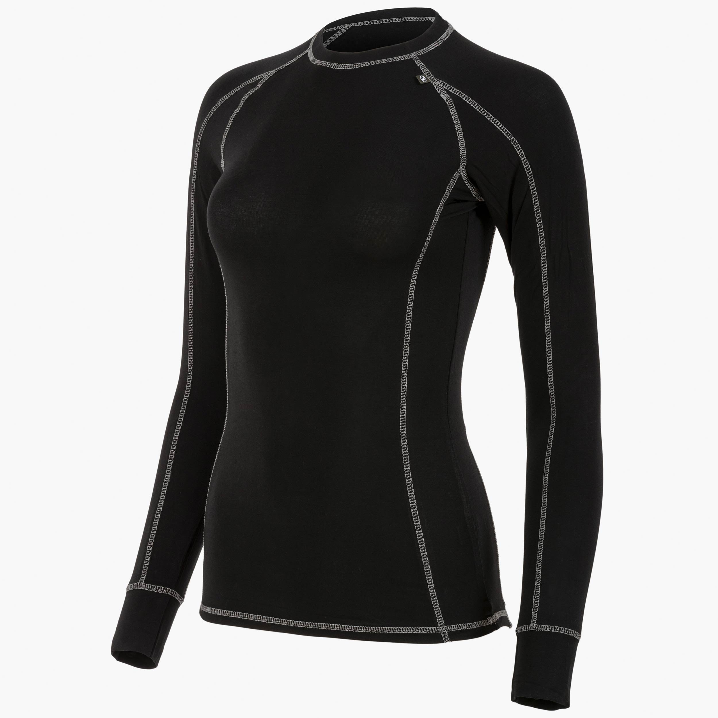 Highlander Bamboo Maglia Termica Donna Nera Manica Lunga