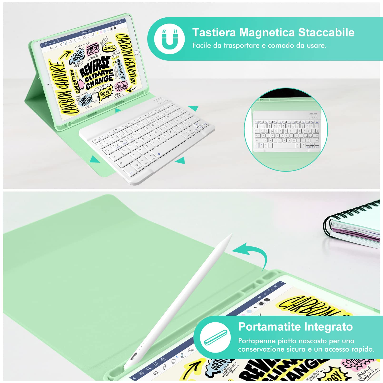 LAMA Custodia con tastiera iPad 10.2/10.5 QWERTY italiana